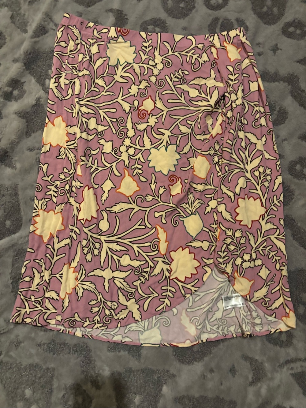 Knox Rose Pink Crepe Floral Drapey A-Line Wrap Skirt ~women’s xl~